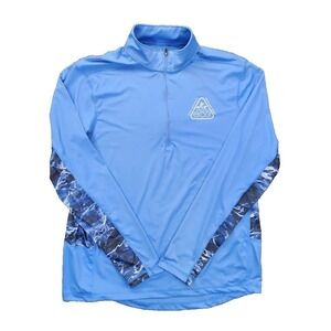 EAG Engineered Angling Gear 1/4 Zip Fishing Shirt Mens Lg Blue Camo Performance